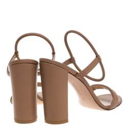 Pre Owned Gianvito Rossi Brown Leather Nikki Ankle Strap Sandals Size 41
