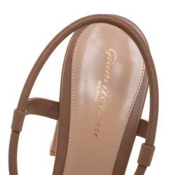 Pre Owned Gianvito Rossi Brown Leather Nikki Ankle Strap Sandals Size 41