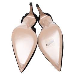 Pre Owned Gianvito Rossi Black Suede Anna Slingback Sandals Size 36