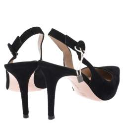 Pre Owned Gianvito Rossi Black Suede Anna Slingback Sandals Size 36