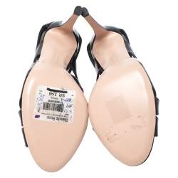 Gianvito Rossi Black Patent Leather Peep Toe Cage Sandals Size 36
