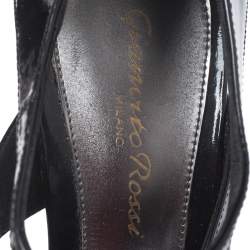 Gianvito Rossi Black Patent Leather Peep Toe Cage Sandals Size 36