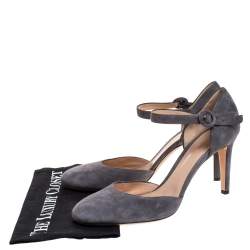 Pre Owned Gianvito Rossi Grey Suede D'orsay Strap Pumps Size 42