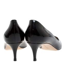 Pre Owned Gianvito Rossi Black Patent Leather Squared Pumps Size 42