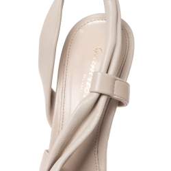 Pre Owned Gianvito Rossi Cream Leather Twist Detail Platform Sandals Size 37.5