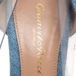 Pre Owned Gianvito Blue Denim and  PVC Plexi Pointed Toe Pump Size 36