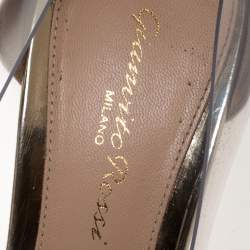 Pre Owned Gianvito Rossi Metallic Gold Patent Leather and PVC Plexi Pumps Size 36