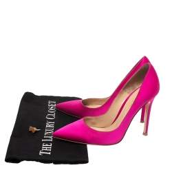 Pre Owned Gianvito Rossi Pink Satin Pointed Toe Pumps Size 36 