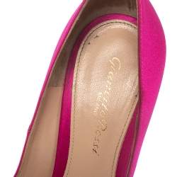 Pre Owned Gianvito Rossi Pink Satin Pointed Toe Pumps Size 36 