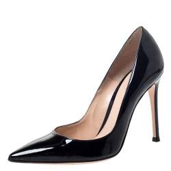 Pre Owned Gianvito Rossi Black Patent Leather Pointed Toe Pumps Size 36