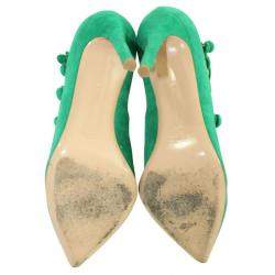 Pre Owned Gianvito Rossi  Suede Button Strap  Pumps