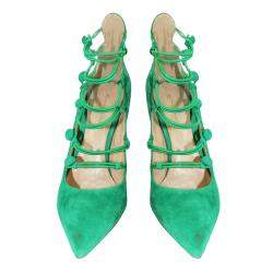 Pre Owned Gianvito Rossi  Suede Button Strap  Pumps