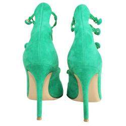 Pre Owned Gianvito Rossi  Suede Button Strap  Pumps