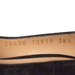 Pre Owned Gianvito Rossi Grey Suede Leather Pointed Toe Pumps Size 38.5