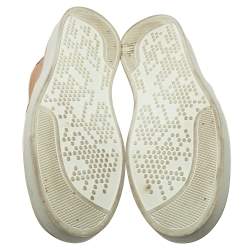 Gianvito Rossi Beige Leather Slip On Sneakers Size 38