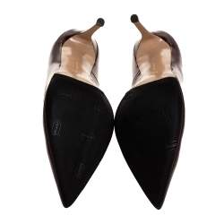 Pre Owned Gianvito Rossi Burgundy Patent Leather Pointed Toe Pumps Size 39.5