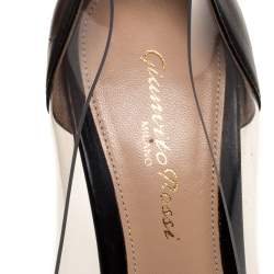 Pre Owned Gianvito Rossi Black Leather And PVC Plexi Pointed Toe Pumps Size 36