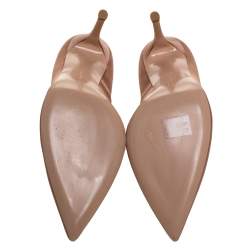 Pre Owned Gianvito Rossi Beige Satin Pointed Toe Pumps Size 39.5