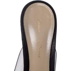 Pre Owned Gianvito Rossi Black Suede and PVC Plexi Pointed Toe Mule Sandals Size 39
