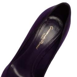 Pre Owned Gianvito Rossi Purple Suede Pointed Toe Pumps Size 38