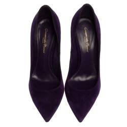 Pre Owned Gianvito Rossi Purple Suede Pointed Toe Pumps Size 38