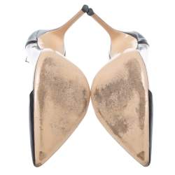 Pre Owned Gianvito Rossi Black Patent Leather And PVC Plexi Pointed Toe Pumps Size 41