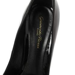 Pre Owned Gianvito Rossi Black Patent Leather Peep Toe Pumps Size 39