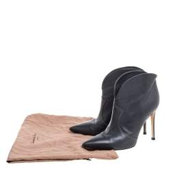 Pre Owned Gianvito Rossi Grey Leather Mable Boots Size 37