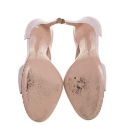 Pre Owned Gianvito Rossi Pink Leather D'orsay Open Toe Pumps Size 37