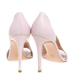 Pre Owned Gianvito Rossi Pink Leather D'orsay Open Toe Pumps Size 37