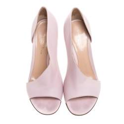 Pre Owned Gianvito Rossi Pink Leather D'orsay Open Toe Pumps Size 37