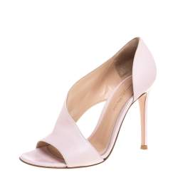 Pre Owned Gianvito Rossi Pink Leather D'orsay Open Toe Pumps Size 37