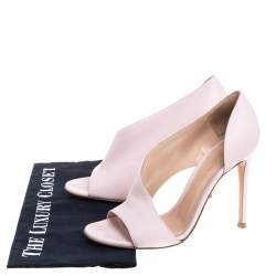 Pre Owned Gianvito Rossi Pink Leather D'orsay Open Toe Pumps Size 37