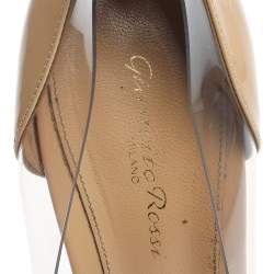 Pre Owned Gianvito Rossi Beige Patent Leather And PVC Plexi Pumps Size 42