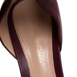 Pre Owned Gianvito Rossi Burgundy Leather Ankle Cuff Buckle Open Toe Sandals Size 38.5