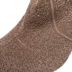 Pre Owned Gianvito Rossi Beige Knit Fabric Fiona Over The Knee Boots Size 37