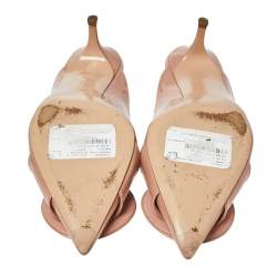 Pre Owned Gianvito Rossi Beige Patent Leather Ruby Mules Sandals Size 41