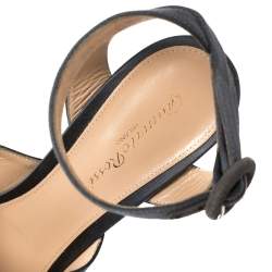 Pre Owned Gianvito Rossi Grey Satin Criss Cross Platform Sandals Size 39