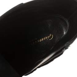 Pre Owned Gianvito Rossi Black Leather Zipper Ankle Boots Size 36.5