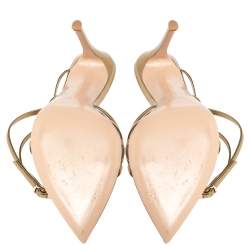 Pre Owned Gianvito Rossi Gold Patent Leather Eclypse Strappy Sandals Size 38