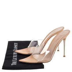 Pre Owned Gianvito Rossi PVC Leather Elle Slide Sandals Size 40