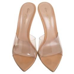 Pre Owned Gianvito Rossi PVC Leather Elle Slide Sandals Size 40