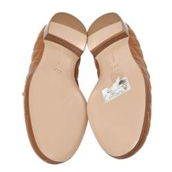 Pre Owned Gianvito Rossi Tan Quilted Leather Marcel Driver Loafers Size 39