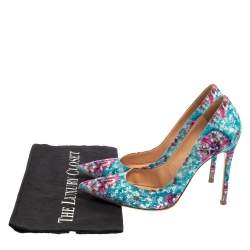 Pre Owned Gianvito Rossi For Mary Katrantzou Multicolor Floral Printed Fabric Lisa Ponker Pumps Size 38.5