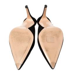 Pre Owned Gianvito Rossi Black Suede Mule Sandals Size 37.5