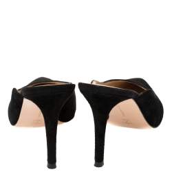 Pre Owned Gianvito Rossi Black Suede Mule Sandals Size 37.5