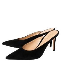 Pre Owned Gianvito Rossi Black Suede Mule Sandals Size 37.5