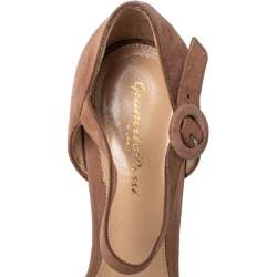 Pre Owned Gianvito Rossi Beige Suede D'orsay Ankle Strap  Pumps Size 39