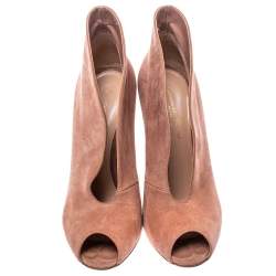 Pre Owned Gianvito Rossi Beige Suede Vamp Boots Size 37.5