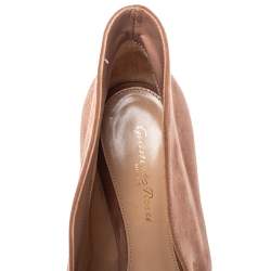 Pre Owned Gianvito Rossi Beige Suede Vamp Boots Size 37.5